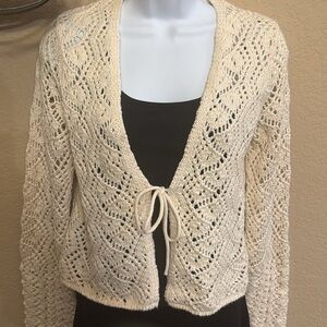 The Limited Cream Tie Front Cardigan